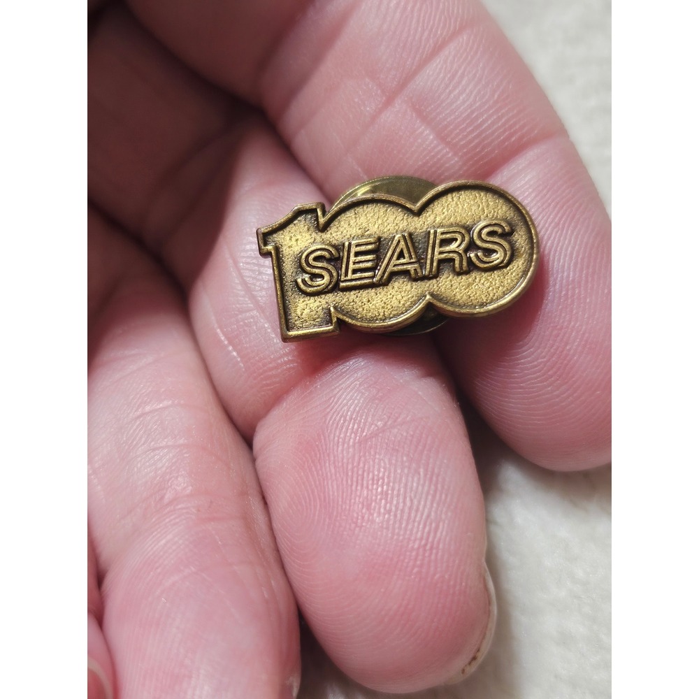 Sears 100th Anniversary Pin Unisex OS Gold Excellent